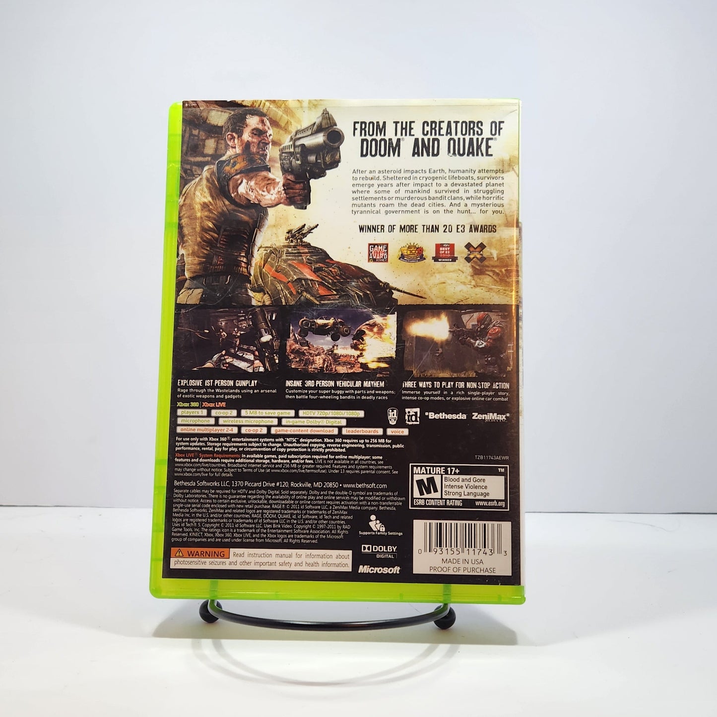 Rage Anarchy Edition CIB (Xbox 360, 2011)
