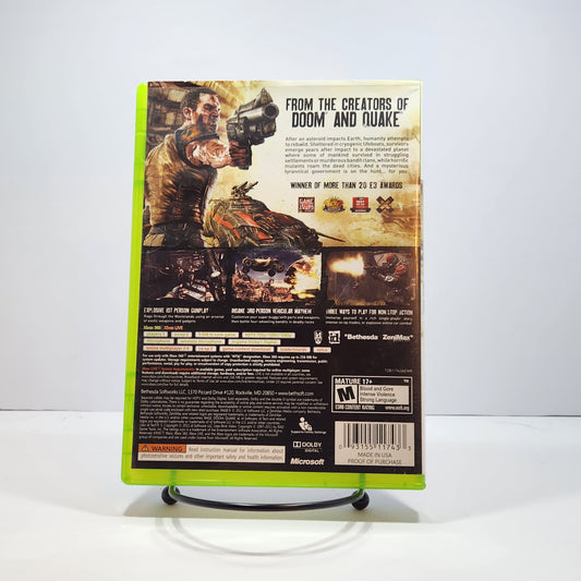 Rage Anarchy Edition CIB (Xbox 360, 2011)