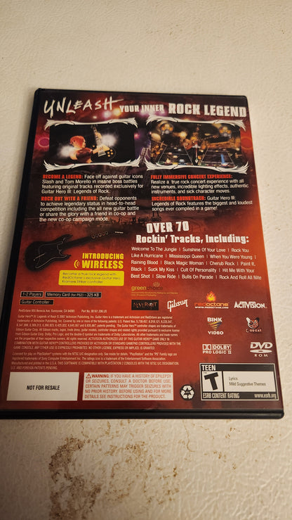 PS2 PlayStation 2 Guitar Hero III - Legends of Rock