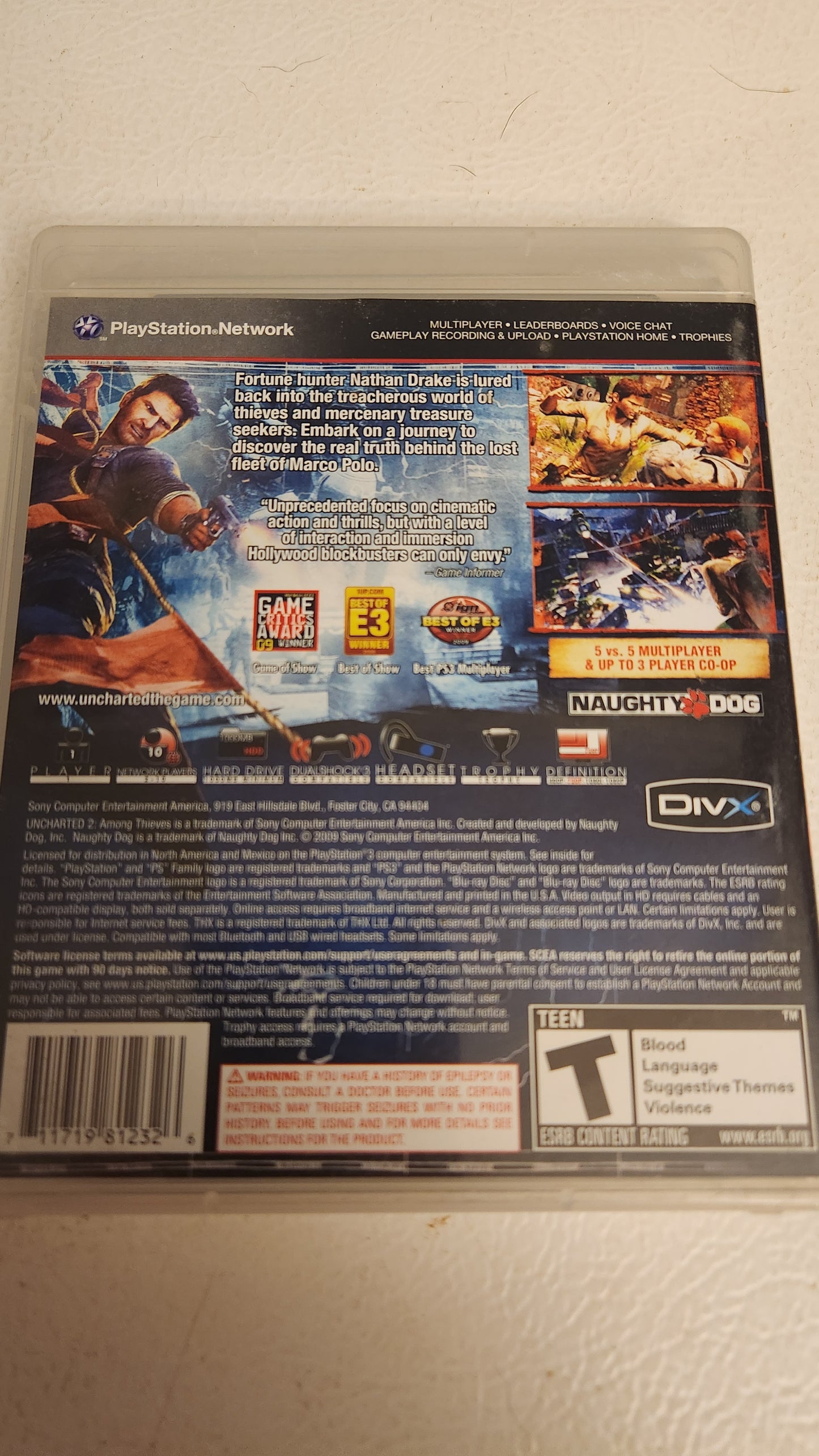 Uncharted 2: Among Thieves (PlayStation 3 PS3, 2009)
