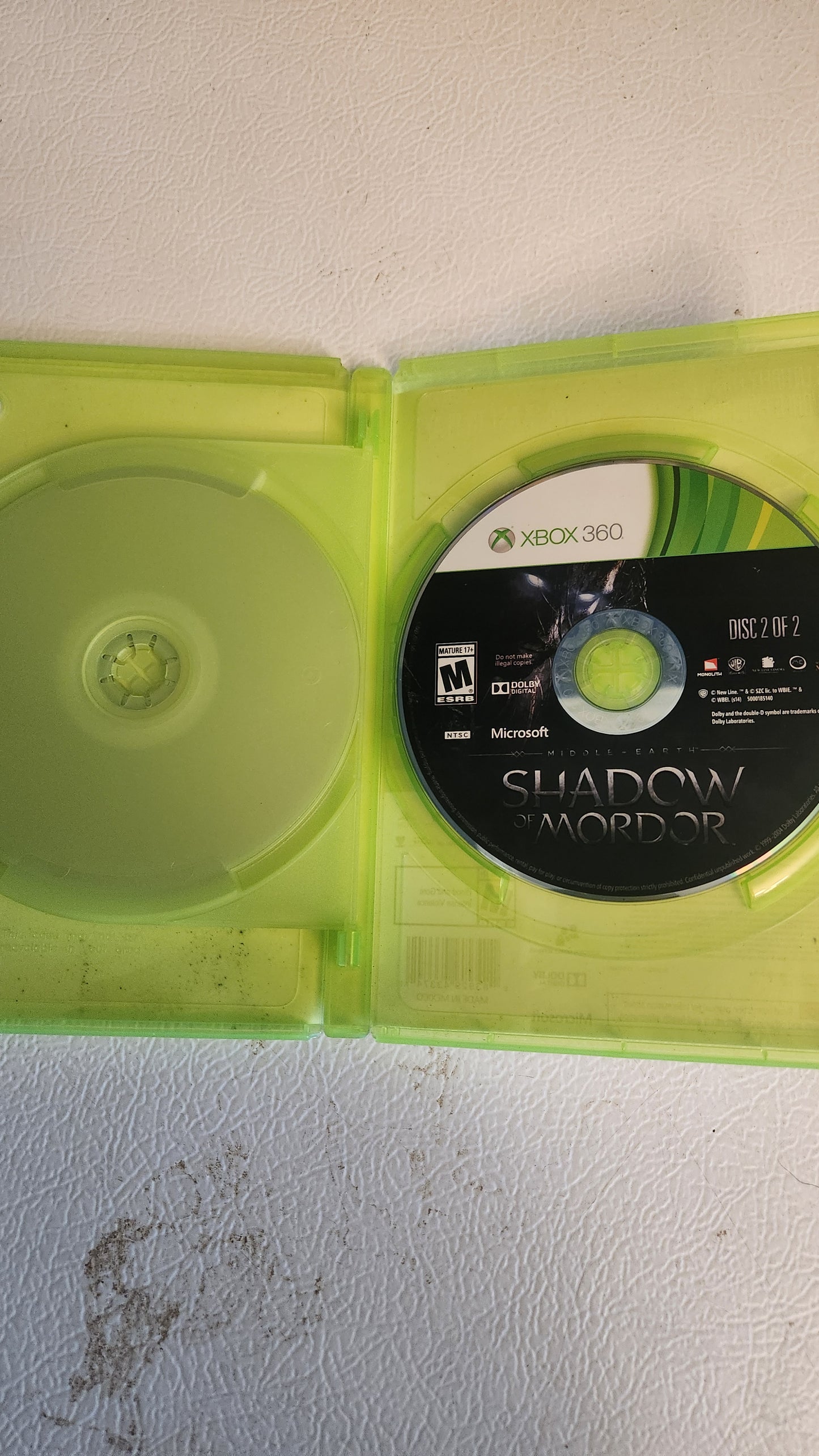 Middle Earth: Shadow of Mordor - Microsoft Xbox 360 No Manual