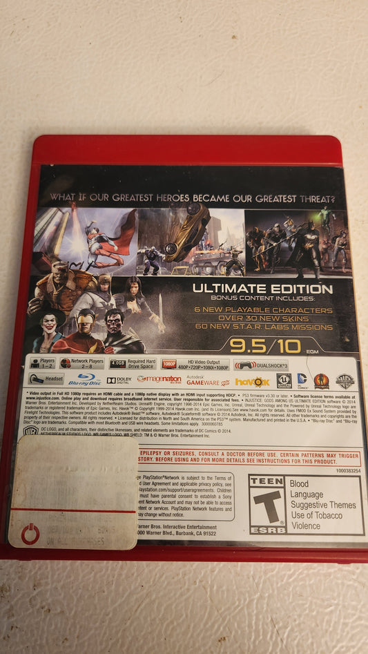 Injustice: Gods Among Us -- Ultimate Edition (PlayStation 3 PS3, 2013) No Manual