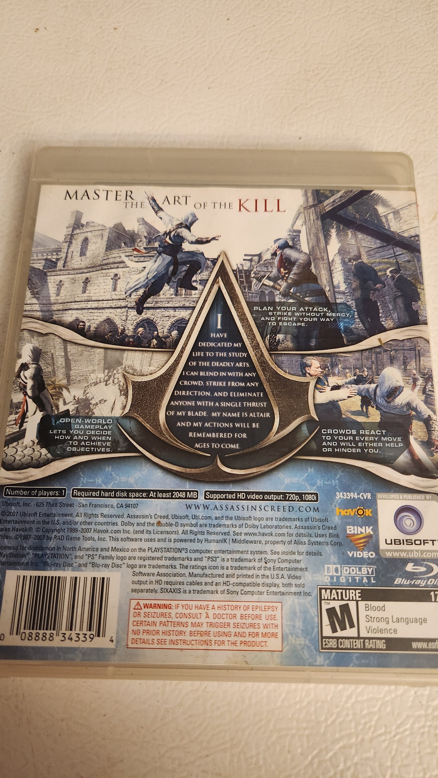 Assassin's Creed (PlayStation 3 PS3, 2007)