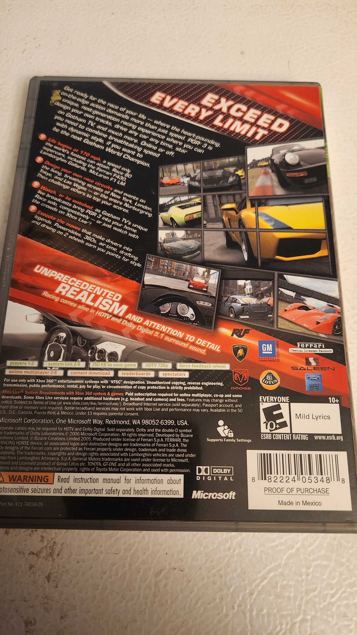 Project Gotham Racing 3 (Xbox 360) Platinum Hits