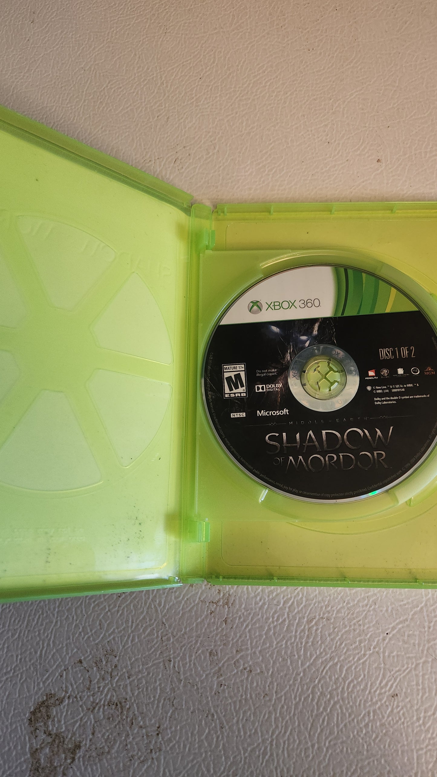 Middle Earth: Shadow of Mordor - Microsoft Xbox 360 No Manual