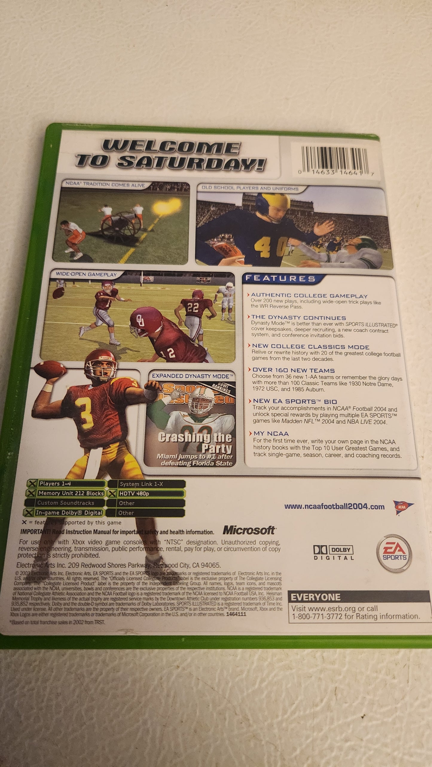 NCAA Football 2004 (Microsoft Xbox, 2003)