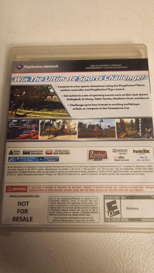 Sports Champions (PlayStation 3 PS3, 2010)