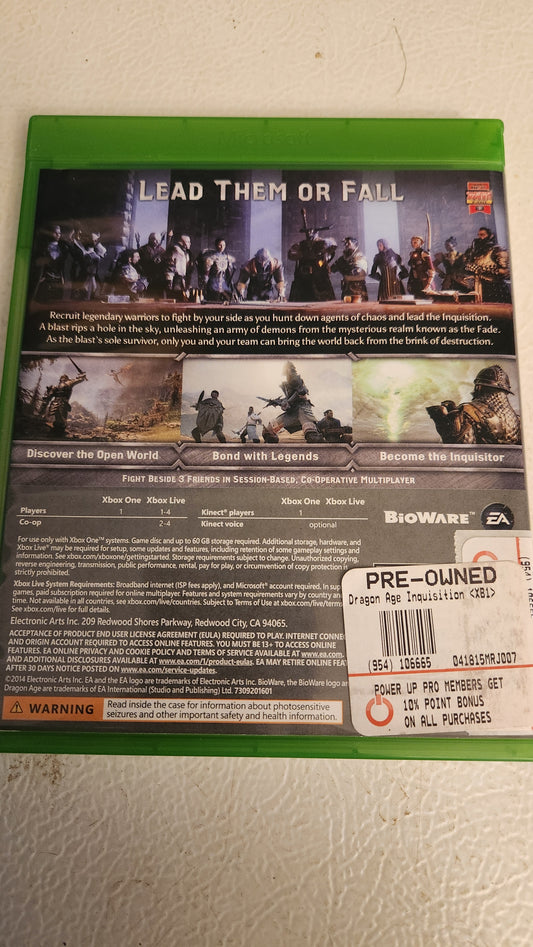 Dragon Age: Inquisition (Microsoft Xbox One, 2014)