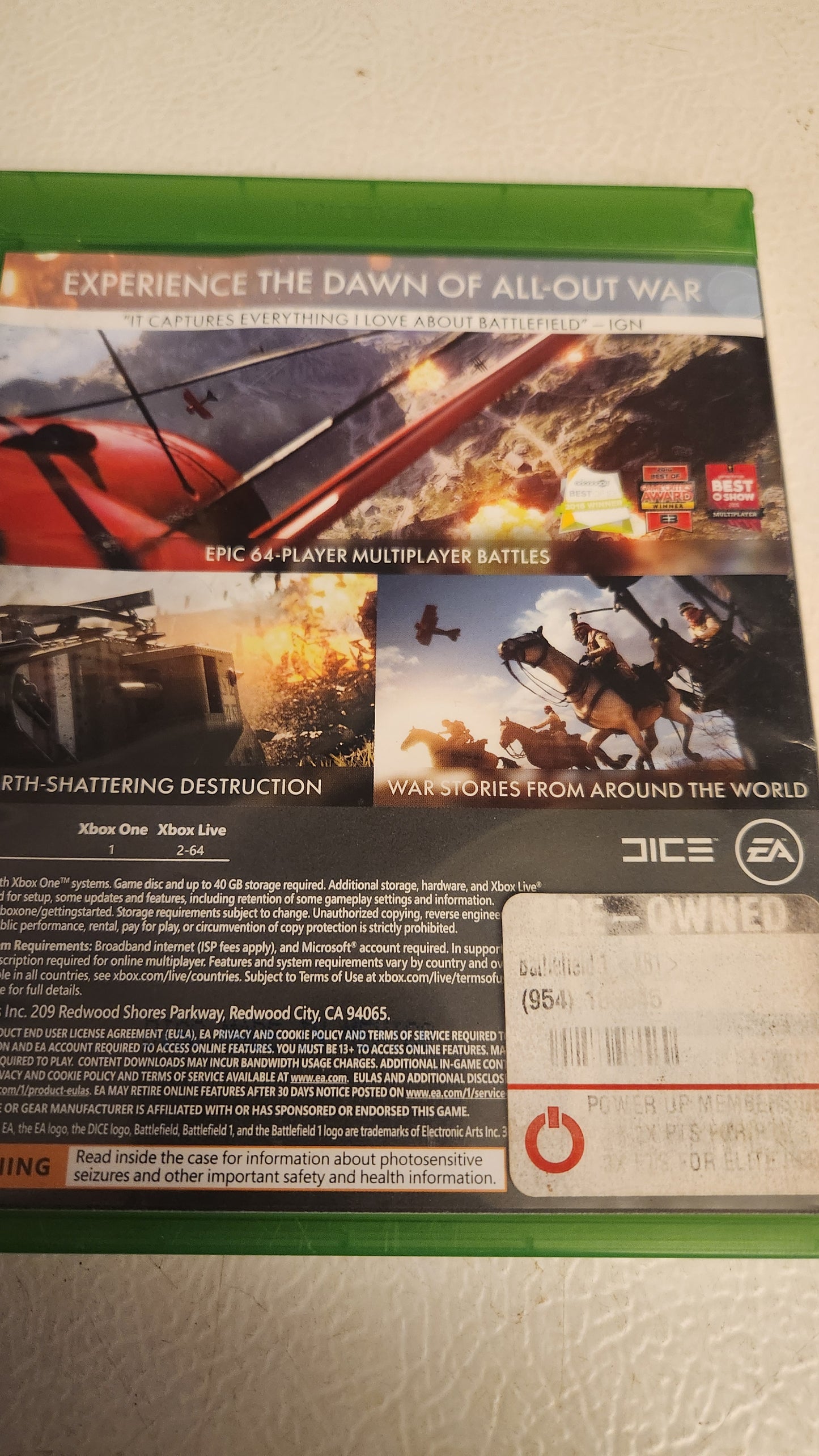 Battlefield 1 (Xbox One, 2016)