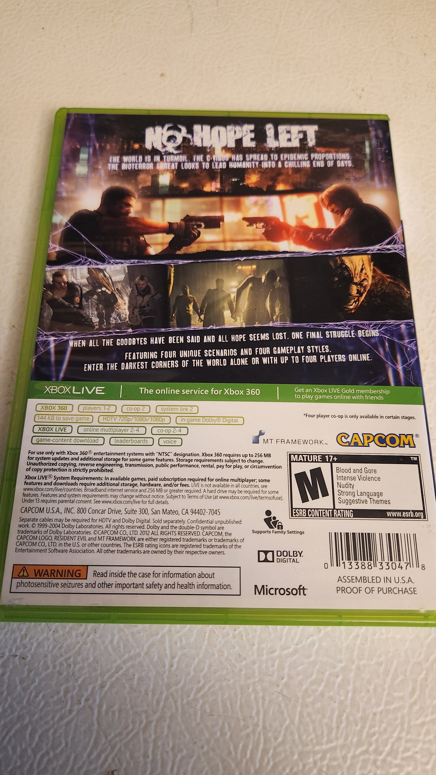 Resident Evil 6 (Microsoft Xbox 360, 2012)
