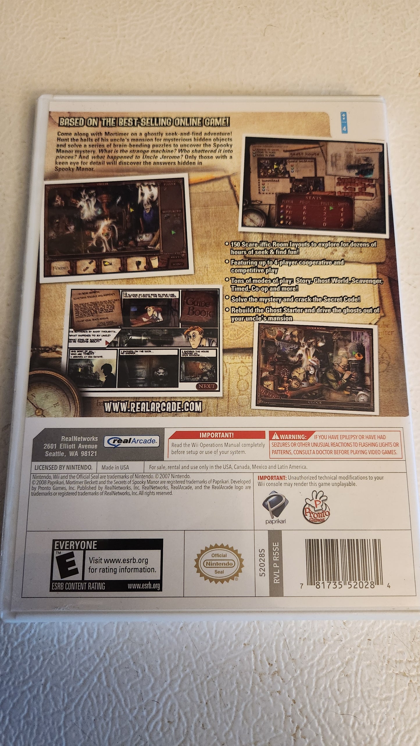 Mortimer Beckett and the Secrets of Spooky Manor (Nintendo Wii, 2008)