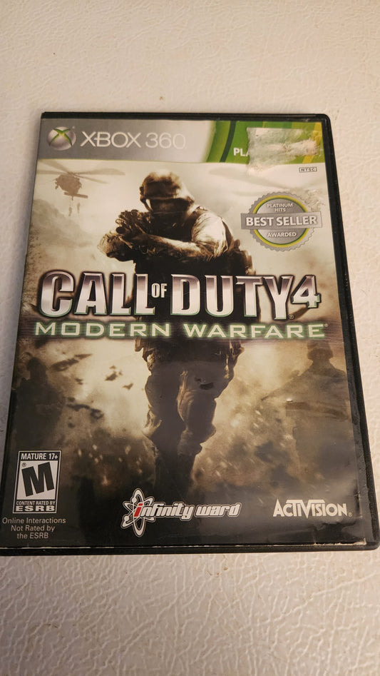 Call of Duty 4: Modern Warfare -- Platinum Hits (Xbox 360, 2010) NO MANUAL