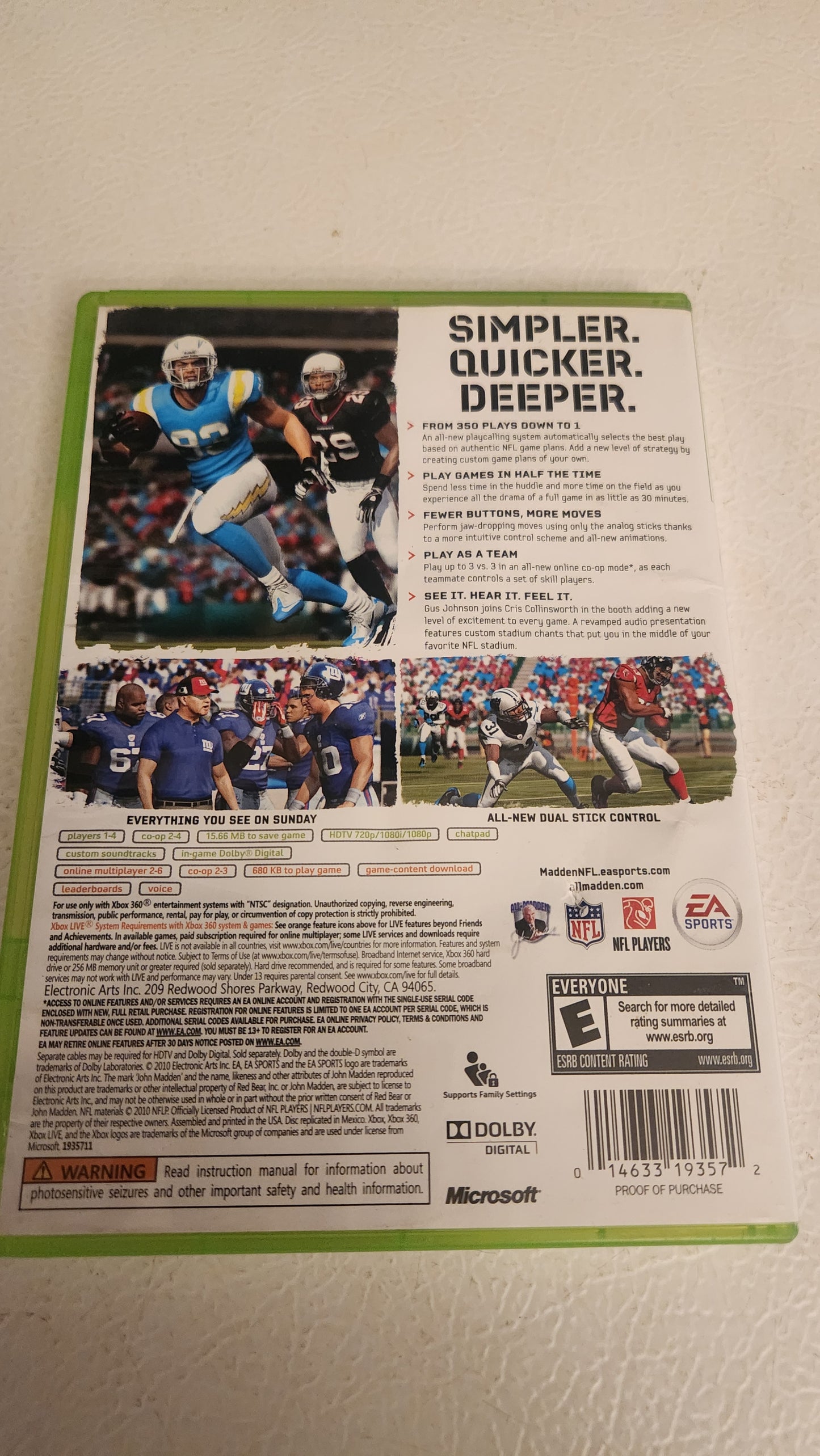 Madden NFL 11 (Microsoft Xbox 360, 2010)