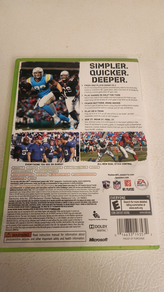 Madden NFL 11 (Microsoft Xbox 360, 2010)
