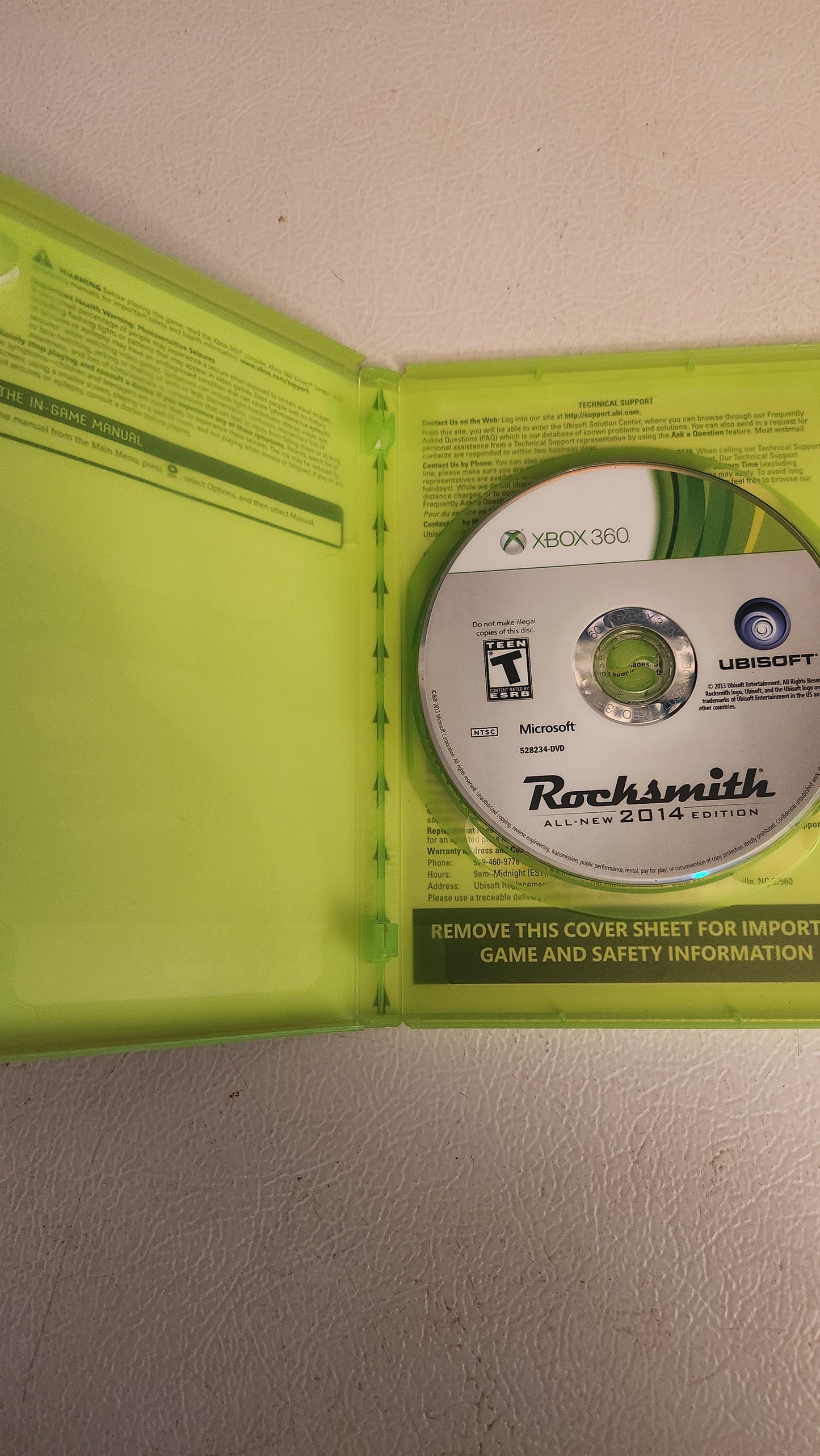 Rocksmith 2014 Edition (Microsoft Xbox 360, 2014) No Manual