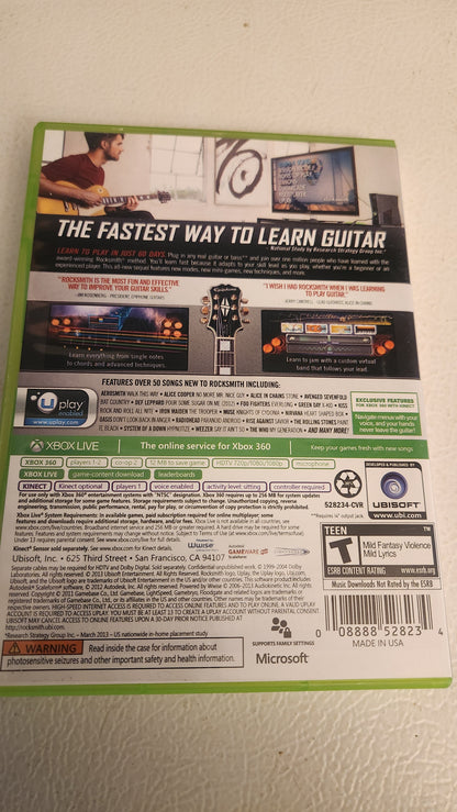 Rocksmith 2014 Edition (Microsoft Xbox 360, 2014) No Manual