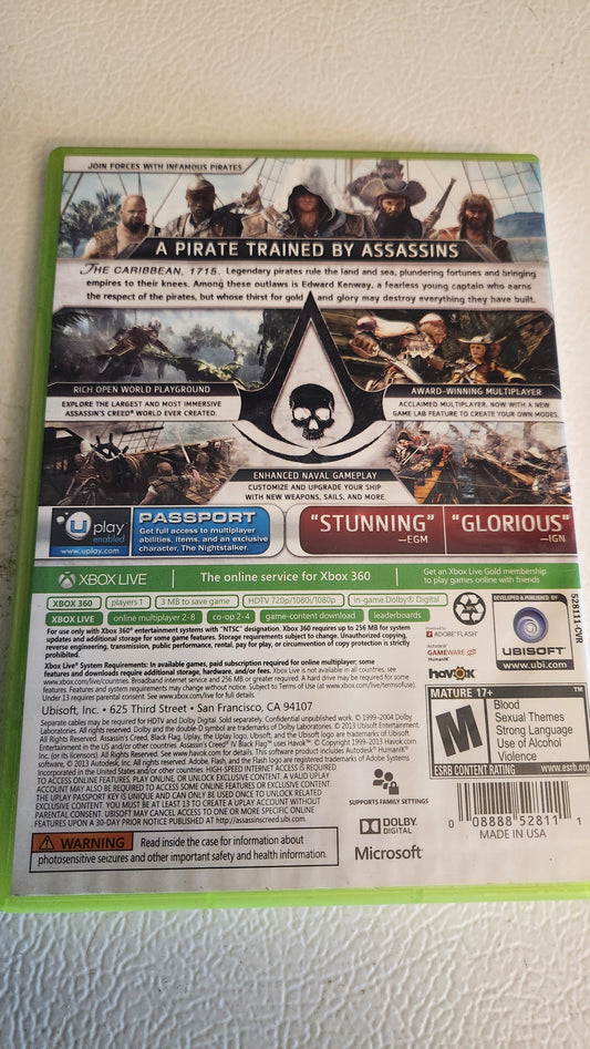 Assassin's Creed IV: Black Flag (Microsoft Xbox 360, 2013)