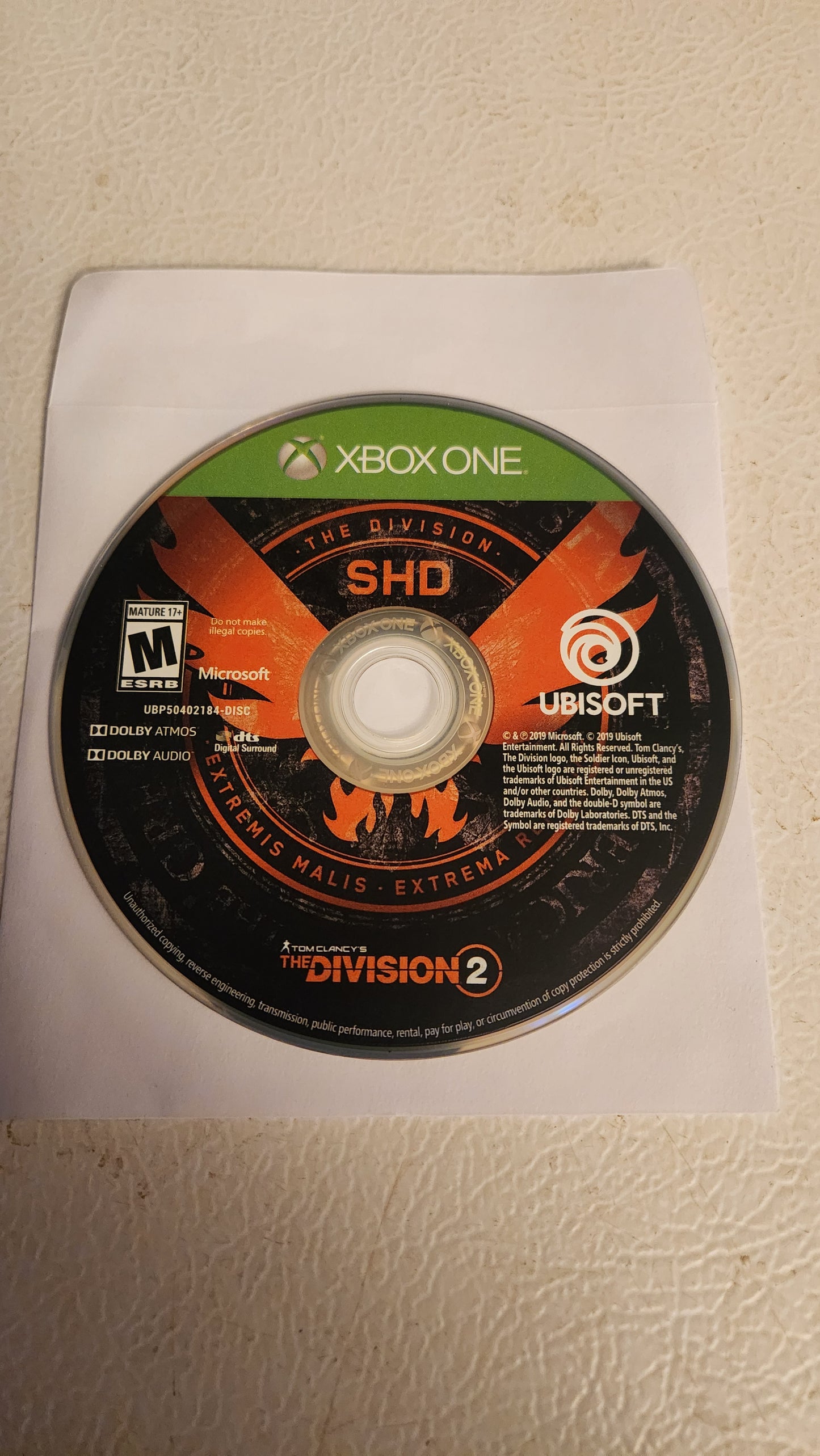 Tom Clancy's The Division 2 - Microsoft Xbox One DISC ONLY