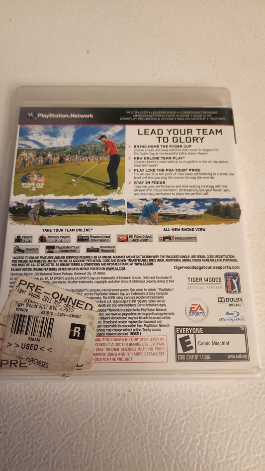 Tiger Woods PGA Tour 11 (PlayStation 3 PS3, 2010) NO MANUAL